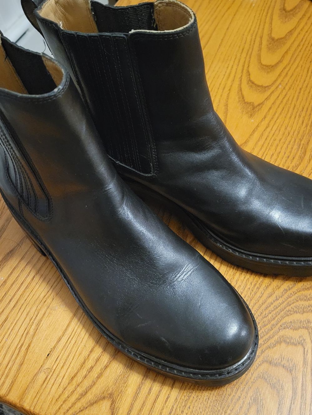 Madewell Black Leather Gwenda Combat Boots 12M - Picture 3 of 7